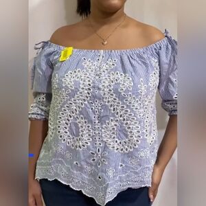Express Off Shoulder Lace Blouse